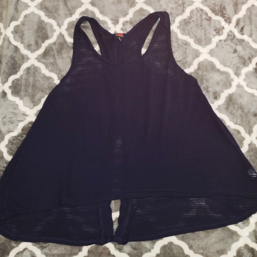 💠💠Poof! Sheer Halter Button Open Back Top